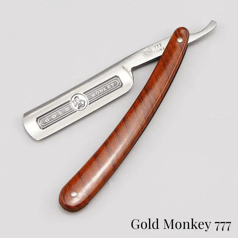 Gold Dollar 208 Gold Monkey 777 666 Classic Steel Straight Edge Salon Barber Shaving Razor Shaver SHAVING RAZOR Barber Tools 240314