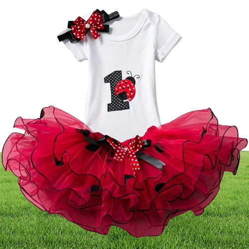 Summer Printing Outfits 3pcs Suits Baby Girls Dress 1Year Birthday Clothes Polka Dots Infant Girl Clothing Newborn Dress Q