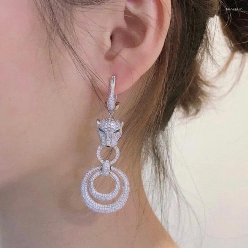 Stud Earrings Brand Vintage Jungle Leopard For Women Luxury Jewelry Fashion Designer Eardrop 925 Sliver Lady Clip
