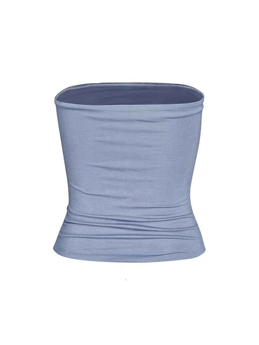 Women s Y2k Shorts Set 2Pcs Outfits Crop Tube Tops Fold Over Streetwear 240228