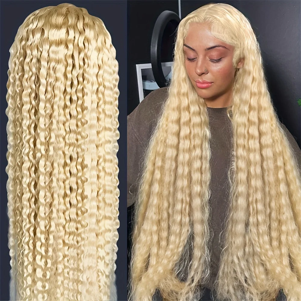 Free shipping Peruvian 613 Short Water Wave Bob 13x4 Lace Front Wigs Wet and Wavy Honey Blonde Silaton Human Hair Wig for Women Pre Plucked
