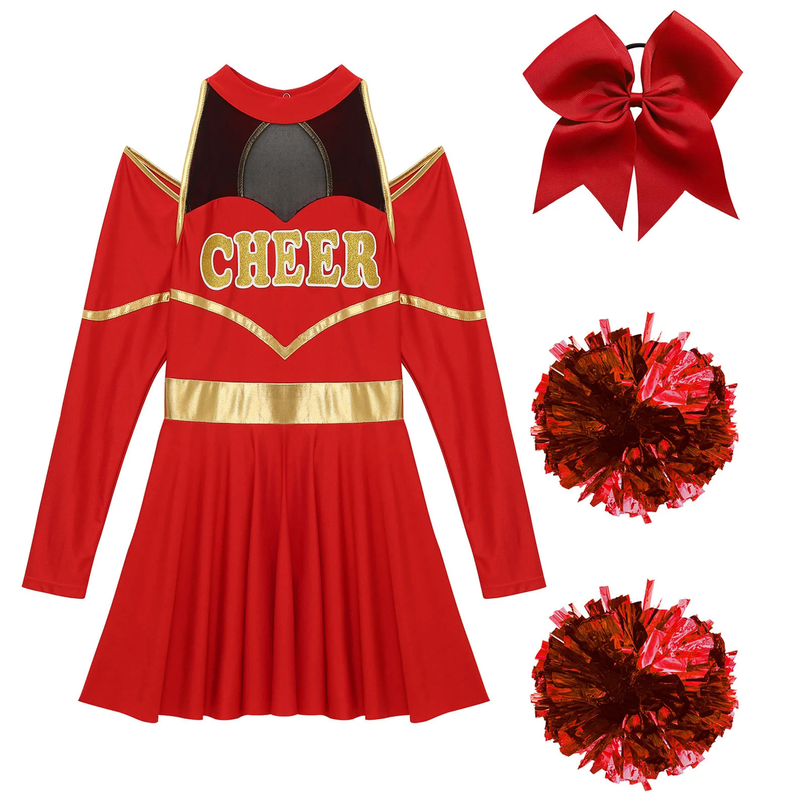 Womens Youthful Cheerleading Costumes Cosplay Cheerlead Uniform Dress Schoolgirls Cheer Dance Outfits Cheerleader Dancewear Sets 240305
