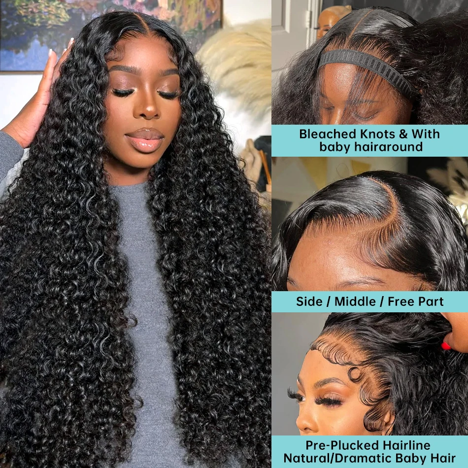 Free shipping 360 Frontal 28 30 Inch Water Wave 13x6 Lace Front Wig Human Hair Wigs Deep Curly Glueless Virgin Brazilian 180% Density
