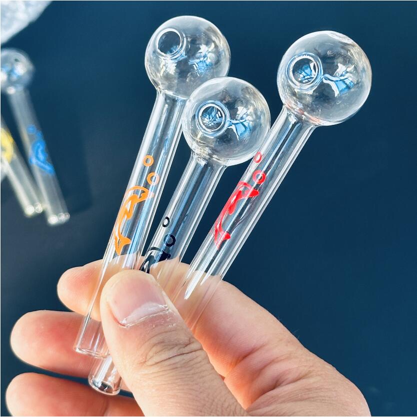 4 inch 20PCS Pyrex Glass Oil Burner Pipe Clear Color quality pipes transparent Great Tube tubes Nail tips
