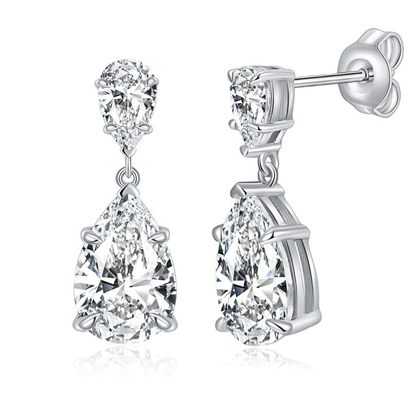 2024 Sterg Sier Water Drop Dangle Earrings for Women, 5A Cubic Zirconia Jewelry 2d59