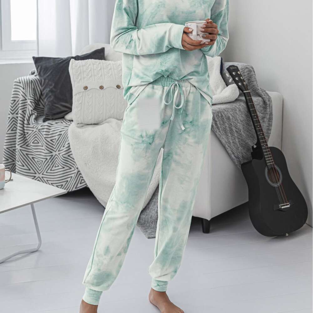 2024 New Print Autumn/winter Round Neck Casual Long Sleeved Women's Sports Set