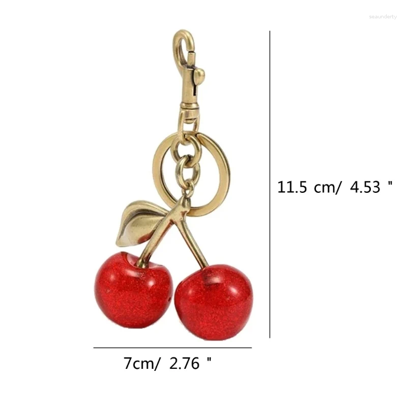 Keychains Exquisite Cherry Keychain Pendant Versatile Bag Charm Antique CherBag For Women's AccessoriesDropship