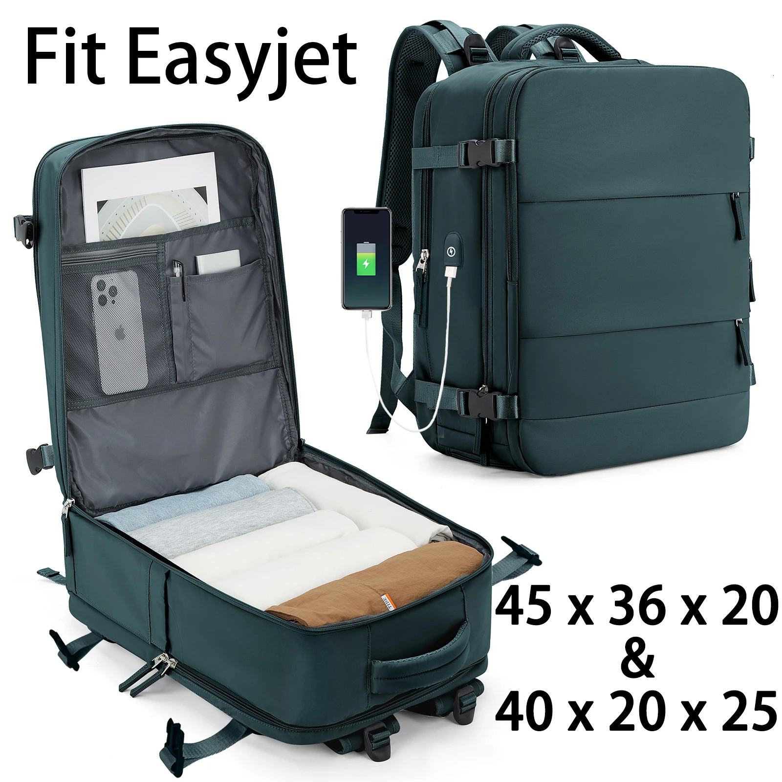 Easyjet Cabin Bag 45x36x20 Backpack 40x20x25 Ryanair CarryOns WomenMen Aeroplane Travel Size Laptop 240313