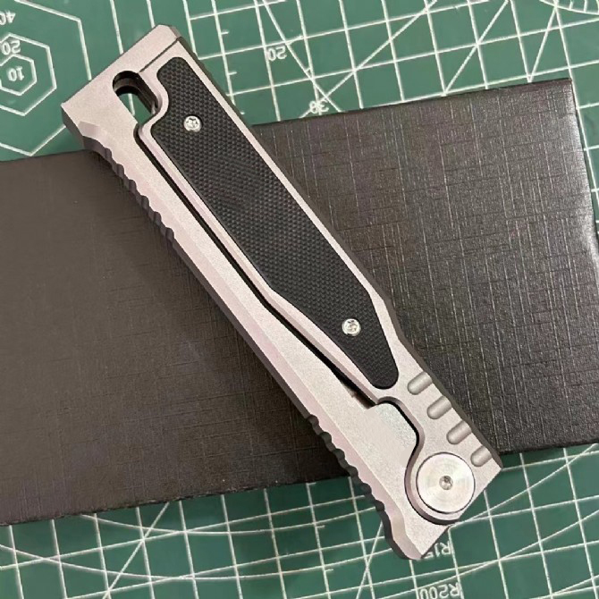 JUFULE Made Carry Knife D2 Drop Blade Aluminium + G10 Handle Tactical Fishing Pocket Camp Hunt Outdoor EDC Utility Folding Tools