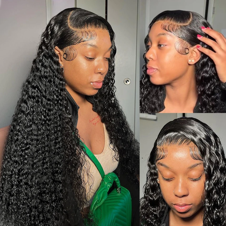 Free shipping 360 Frontal 28 30 Inch Water Wave 13x6 Lace Front Wig Human Hair Wigs Deep Curly Glueless Virgin Brazilian 180% Density