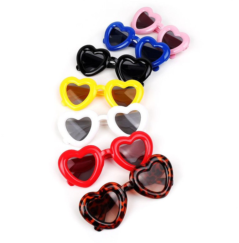 Summer Girls candy color love heart sunglass INS polarizing sunglasses kids leopard grain frame eyeglasses children beach sunblock Z3104 Z260305
