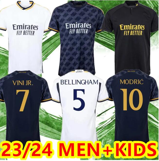 Real Madrid 23 24 BELLINGHAM VINI JR Soccer Jerseys KROOS Tchouameni 2023 2024 Football Shirt CAMAVINGA Rodrygo MODRIC Camisetas Men(Player) Kit Uniforms