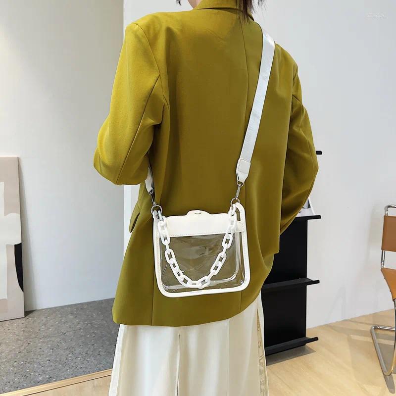 Shoulder Bags 2025 Summer Women Clear Transparent Crossbody Bag Female Jelly Handbags And Purses Acrylic Chain Square Bolsos