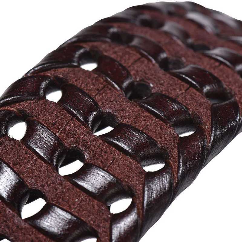 Belts Men Genuine Leather Braided Belts Webbing High Quality Braided Vintage Belt for Men Gold Pin Buckle Casual for Jeans Strap