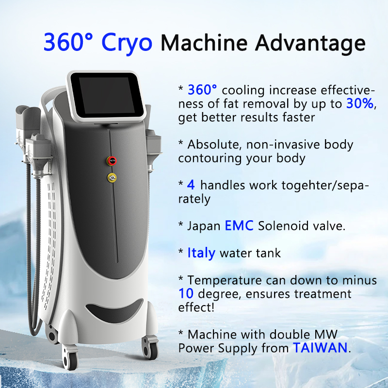 360 Cryo Body Slimming System fat freezing Weight Loss Cryolipolysis Machine Cellulite Reduction Double Chin Removal