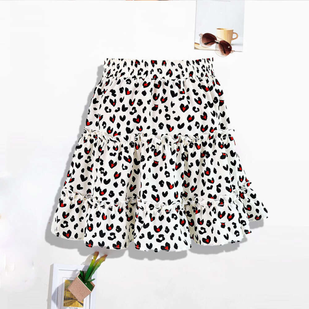 Women's High Waisted Ruffled Edge Floral Skirt with Printed Beach A-line Short Skirt, Fashionable and Sexy for Women