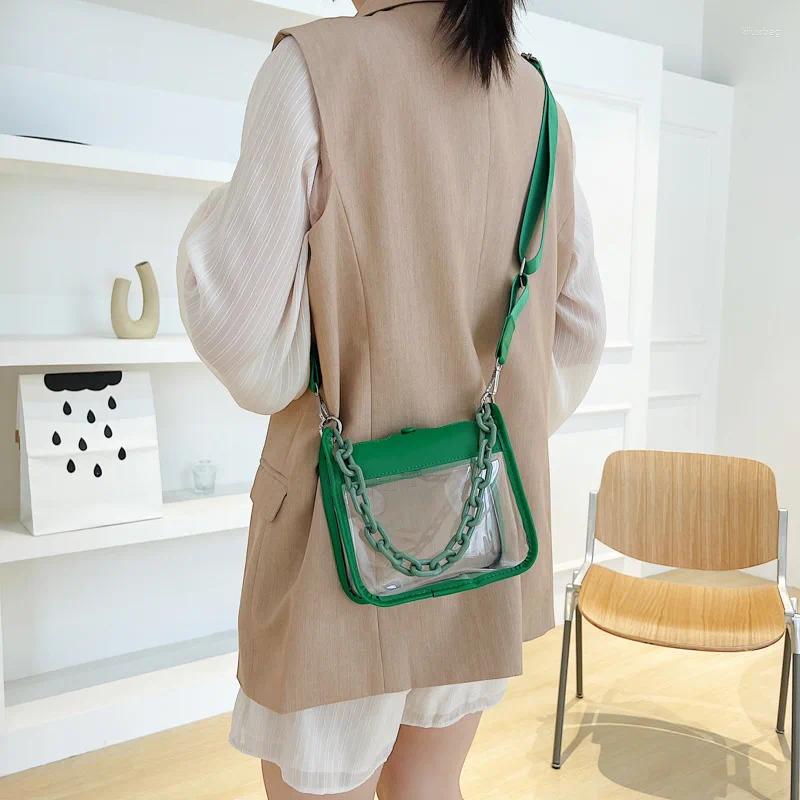 Shoulder Bags 2025 Summer Women Clear Transparent Crossbody Bag Female Jelly Handbags And Purses Acrylic Chain Square Bolsos