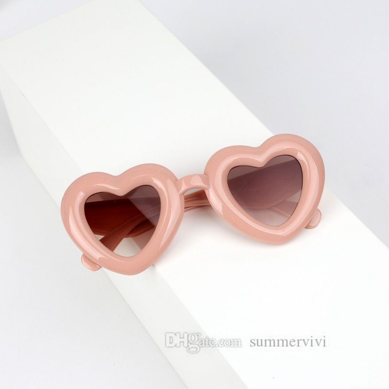 Summer Girls candy color love heart sunglass INS polarizing sunglasses kids leopard grain frame eyeglasses children beach sunblock Z3104 Z260305