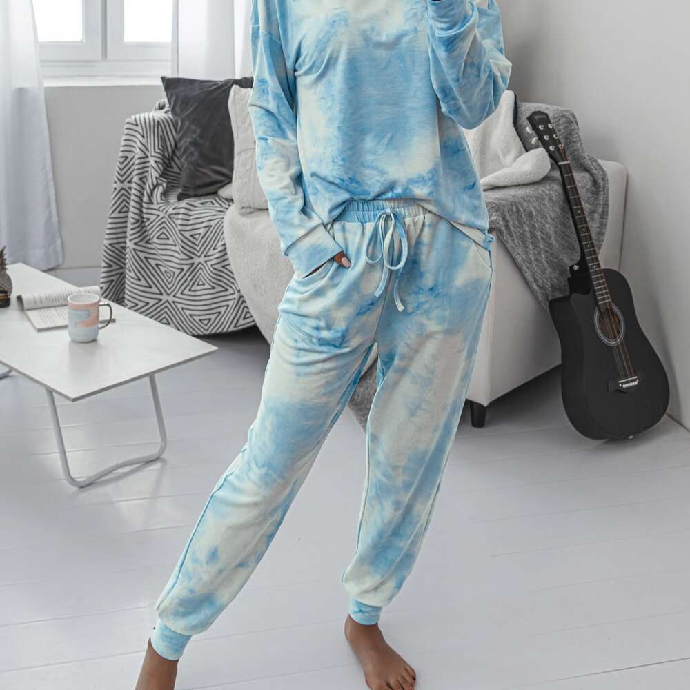 2024 New Print Autumn/winter Round Neck Casual Long Sleeved Women's Sports Set