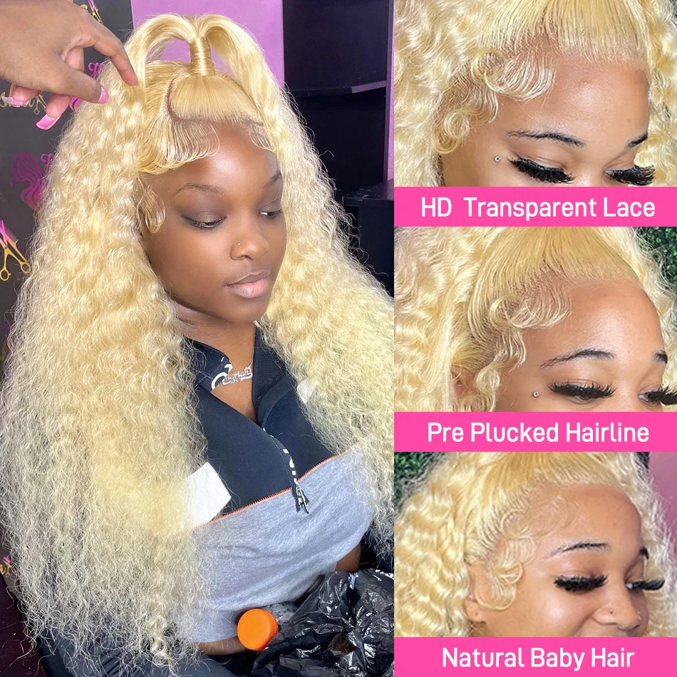 Free shipping Peruvian 613 Short Water Wave Bob 13x4 Lace Front Wigs Wet and Wavy Honey Blonde Silaton Human Hair Wig for Women Pre Plucked