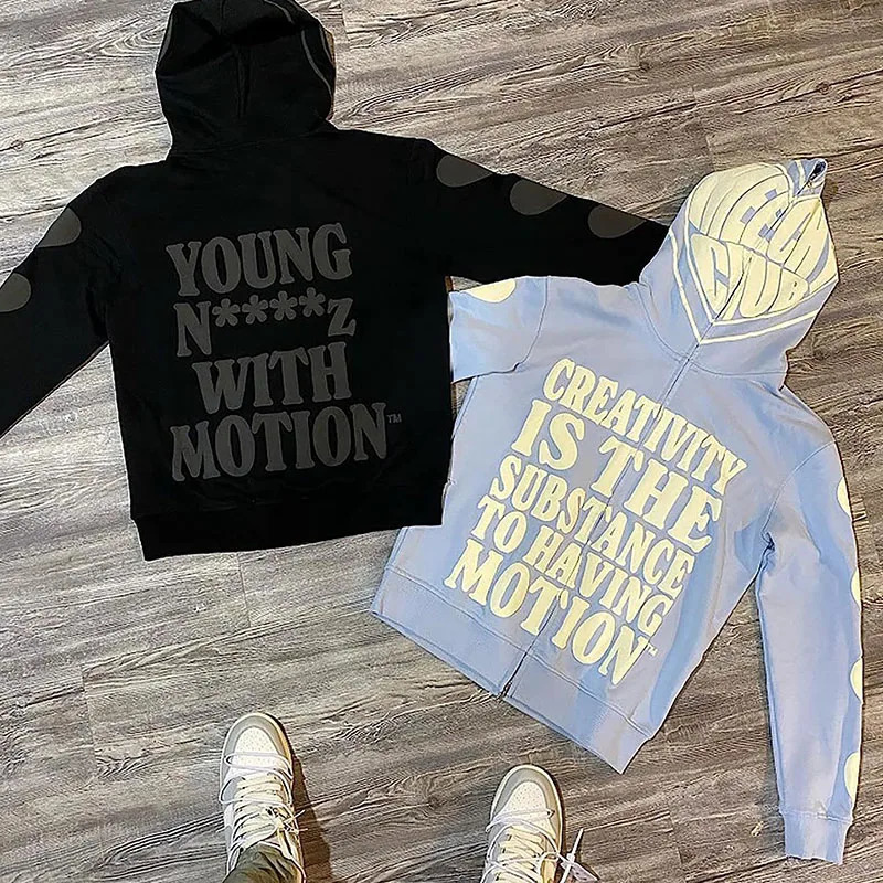 BIG PROMOTION European and American Autumn Winter Mens Foam Printed Sweatshirt Fashion Retro Loose Hip Hop Gothic Hoodie 240307