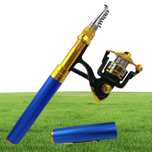 18m 21m pen shape rod spinning telescopic pocket rod rock fishing pole cast reel set portable mini metal shell fishing rod 20102