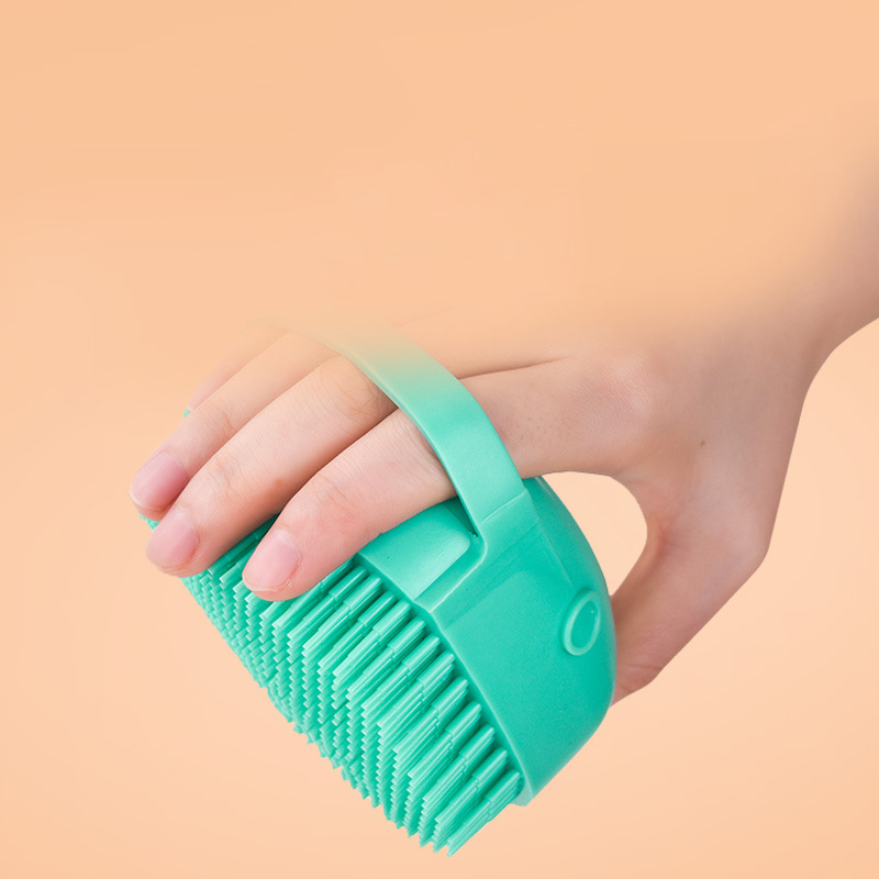 Soft Silicone Dog Bath Scrubber Pet Shampoo Massage Dispenser Shower Grooming Brush For Short Long Haired Dogs And Cats Washing