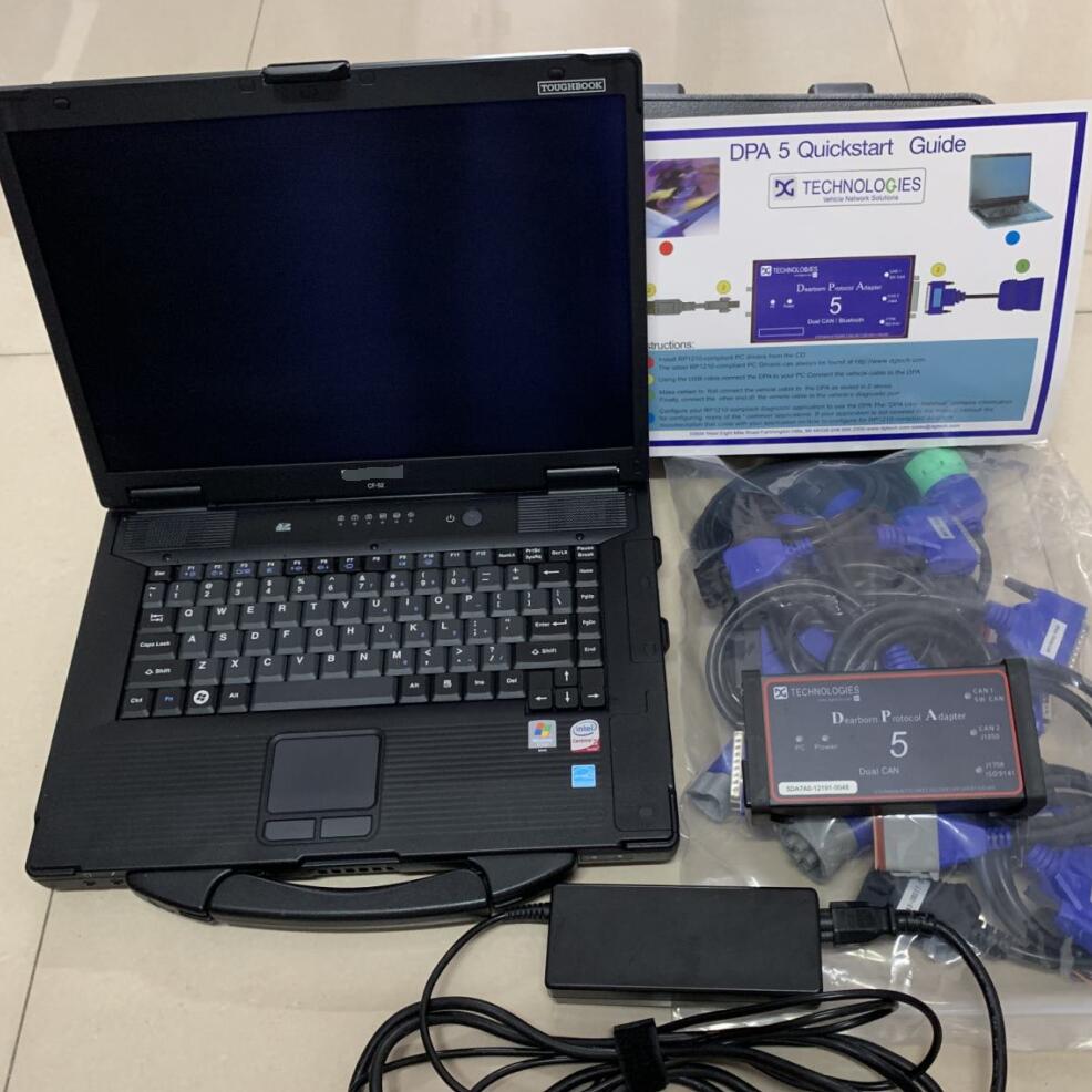 Ready to Use Dearborn Protocol Adapter DPA5 Truck Tool with 480G SSD CF52 I5 4G Diagnostic Tool for Heavy Duty Trucks