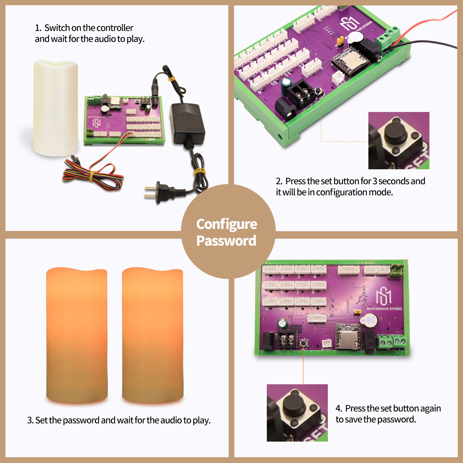 Secret room escape game mechanism props Electronic puzzle 1987 mysterious studio Sequential blow bright version candle order