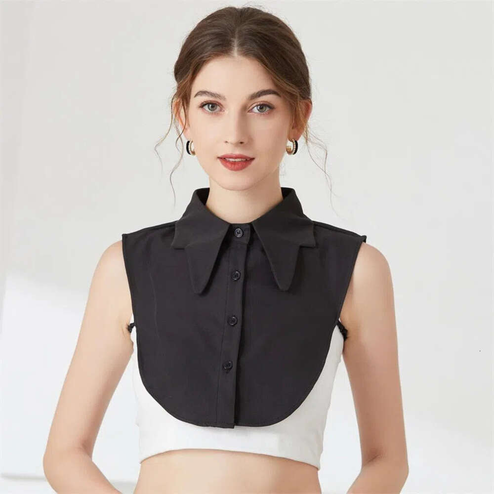Women's Versatile Multifunctional Sweater Decorative Shirt with Suit Workwear Fake White Pointed Collar
