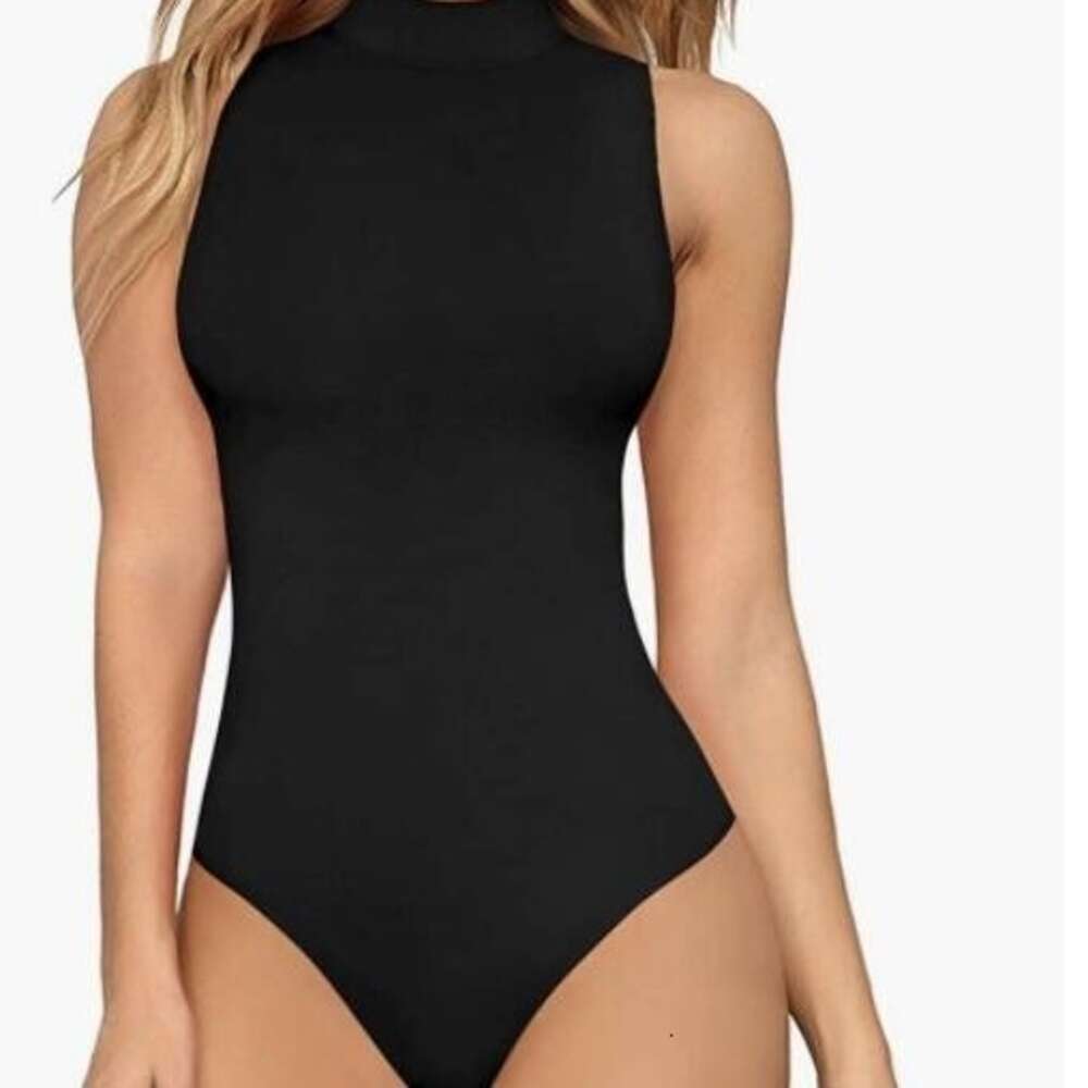 Spring and Autumn Women's Enterprise High Neck Sleeveless Tank Top Tight Fitting Jumpsuit