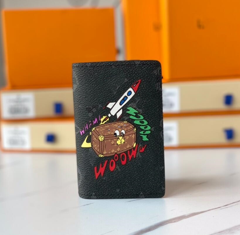 High Quality Luxurys Mens Women YK Multiple Wallets Designers Handbag Classic Black Flower Bag Ladies Pocket Organizer Zippy wallet Coin Purse With Box Short wallet