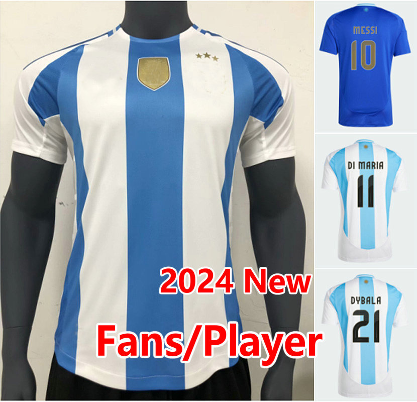 Player Version 24 25 Argentina Soccer Jerseys MAC ALLISTER DYBALA DI MARIA GARNACHO DE PAUL LO CELSO J.ALVAREZ Football Shirt 2024 home away Men women kids uniform S-4XL