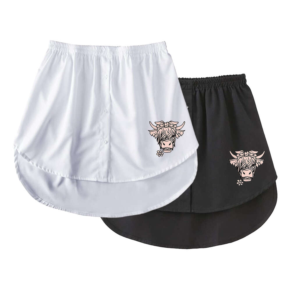 Half-length Short Skirt with Covering and Small Buttocks Curtain for Women's Versatile Decorative Sweaters, Fake Shirt at the Bottom, Anti Glare 