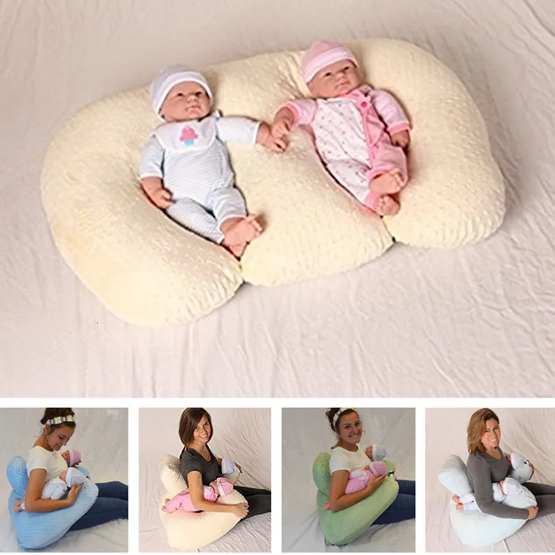 Baby Pillow Multifunctional Nursing Pillow For Breastfeeding Twin Anti-spitting Feeding Waist Cushion Mom Pregnancy Pillow 240412
