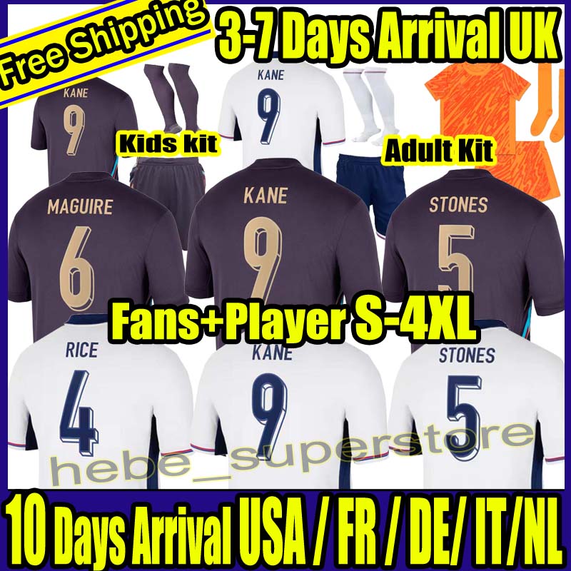 S-4XL 2024 2025 Soccer Jersey Euro cup BELLINGHAM KANE RASHFORD GREALISH STERLING MOUNT SAKA England National Team Football Shirts Men and Kids full Kit with socks