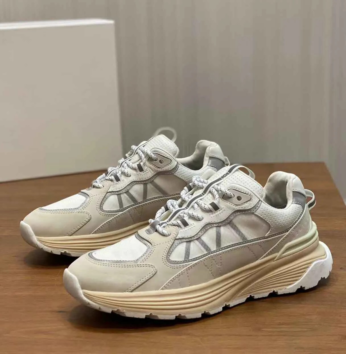 Top Design Men Lite Runner Low-top Sneakers Shoes Fabric & Breathable Trainers Mesh TPU Spoiler Sole Runner Sports Daily Footwear EU38-46 With Box