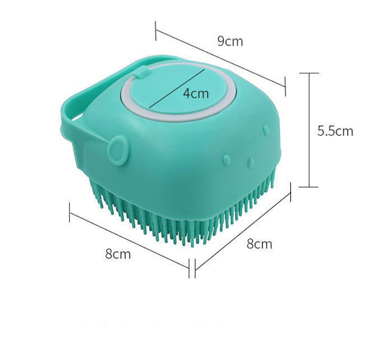 Soft Silicone Dog Bath Scrubber Pet Shampoo Massage Dispenser Shower Grooming Brush For Short Long Haired Dogs And Cats Washing