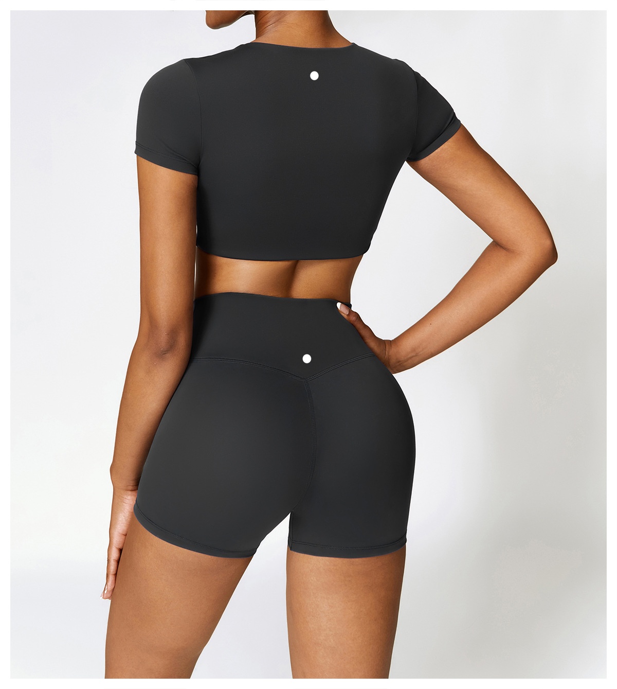 LM Women Yoga Sets Crop Top + Shorts lu Short Sleeve Shirt Short Pant Two Piece Suit Workout Fitness Casual Summer TZ8519 Summer