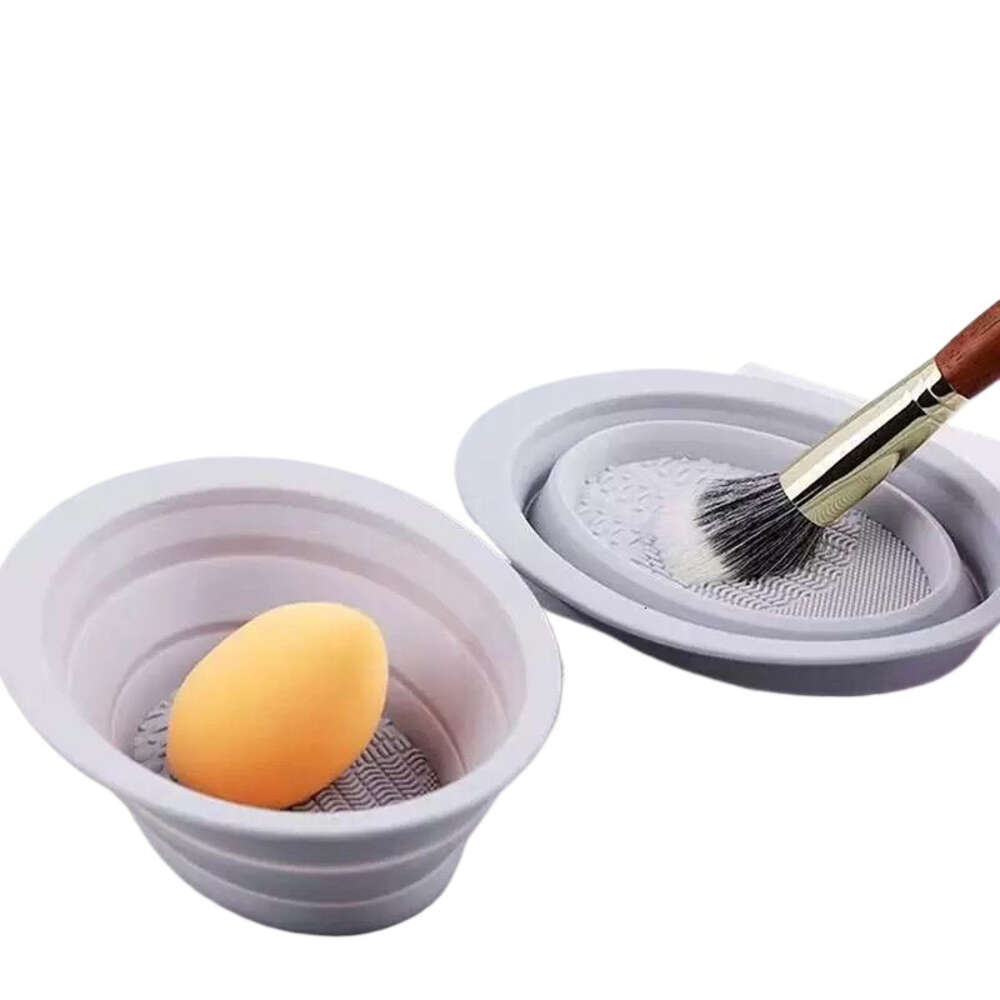 Silicone Makeup Brush Cleaner Bowl Foldable Cleaning Mat Cosmetic Eyeshadow Powder Brushes Cleaner Tazon Limpiador De Brochas De Maquillaje De Silicon