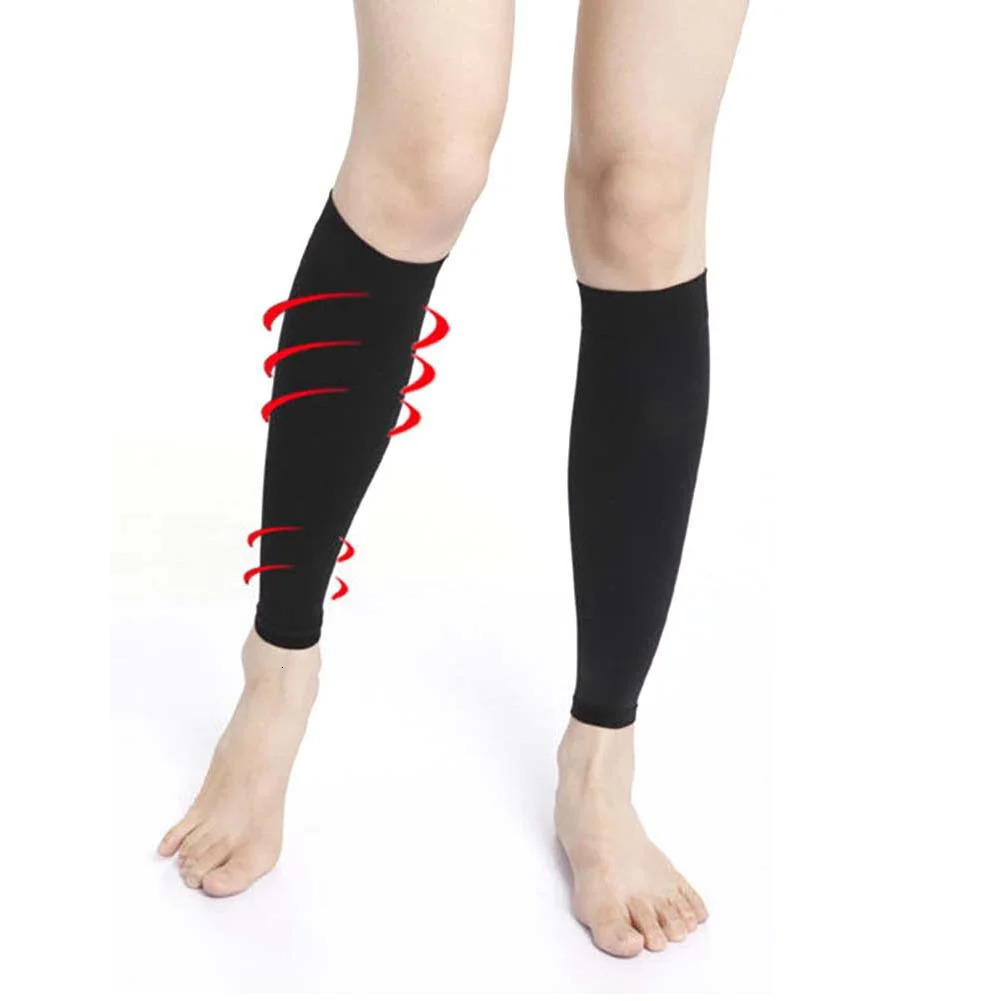 1Pair Varicose Vein Fatigue Relief Leg Warmer Compression Calf Sleeve Sock Long Stocking Elastic Leg Support Leg Shin Sock 240319