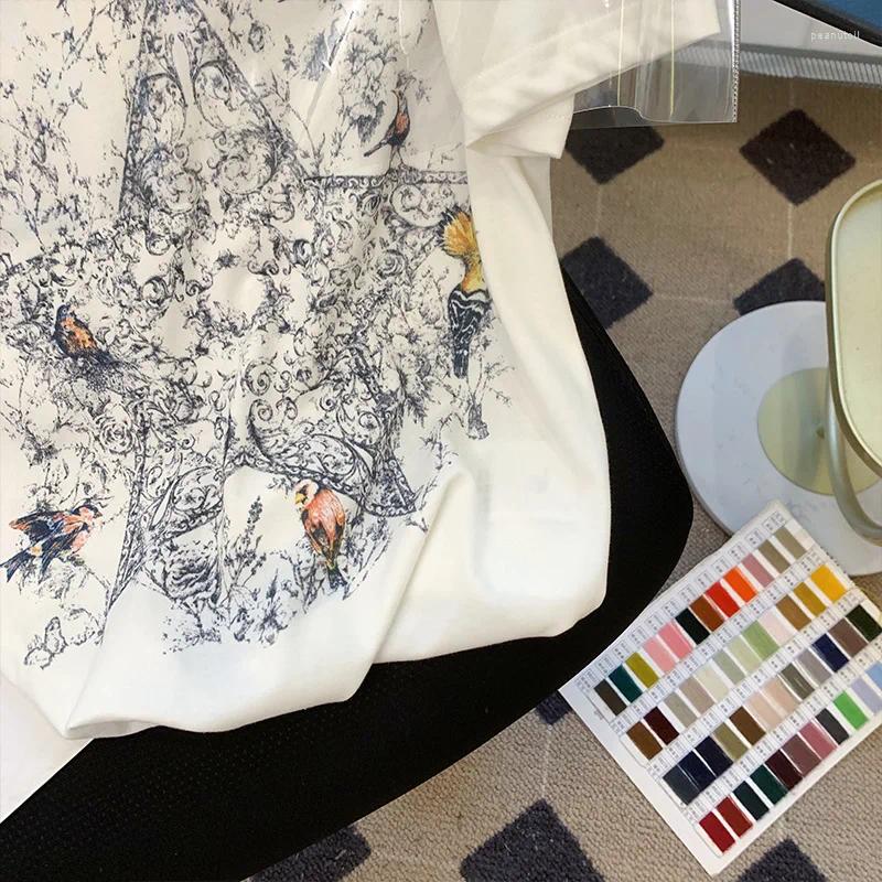 Womens T Shirts Op0952 Fashion Women Tops Tees 2024 Runway Luxury European Design Party Style T-Shirts Clothing