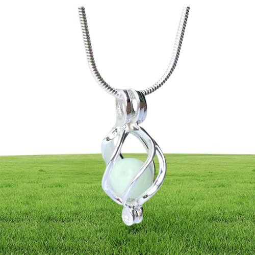 18KGP ed Cage Locket Sterling Silver Pearl Crystal Gem Bead Cage Pendant Mounting for DIY Fashion Jewellery Charms P33