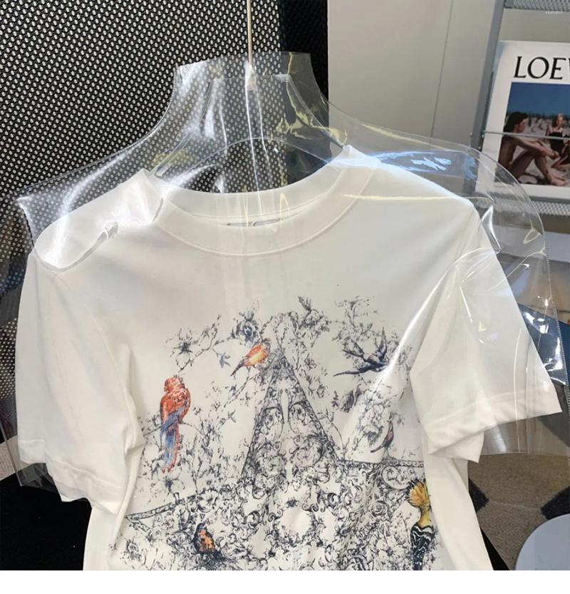 Womens T Shirts Op0952 Fashion Women Tops Tees 2024 Runway Luxury European Design Party Style T-Shirts Clothing