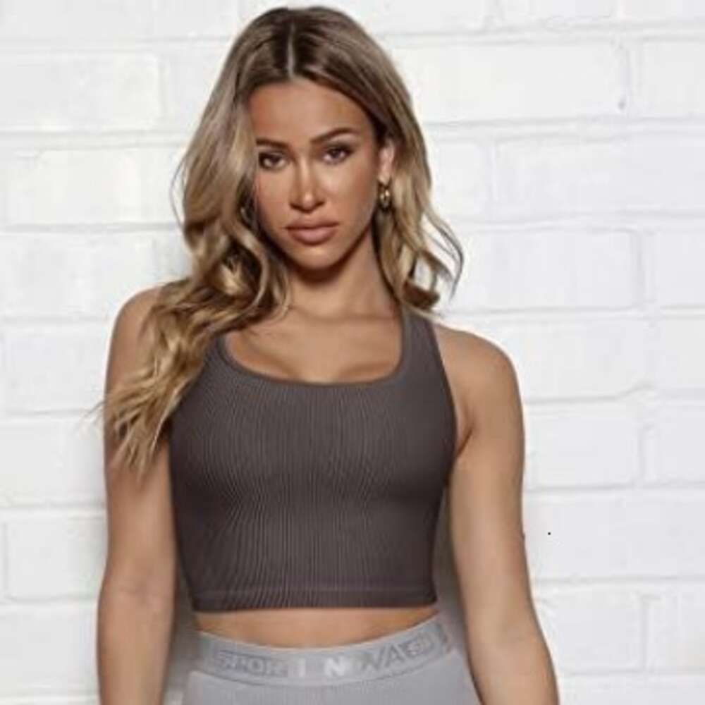 Summer Women's Cropped Vest, Ribbed Exercise Sleeveless Shirt, Herringbone Vest