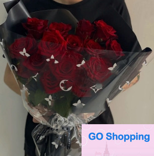 Light Luxury Flowers Wrapping Paper Opp Dustproof Paper Waterproof Glass Paper N Rose Bouquet Floral Bag Flower Material