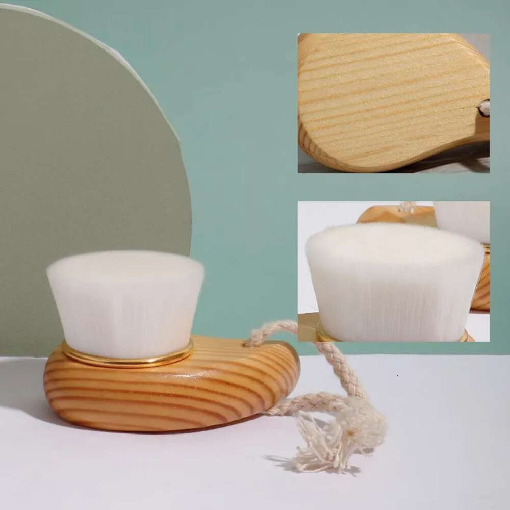 Cleansing Brush Handle Manual Wood Facial Soft Face Massager Skin Pore Clean Care Brushes Beauty Cepillo De Limpieza Facial De Madera Manual Con Reini