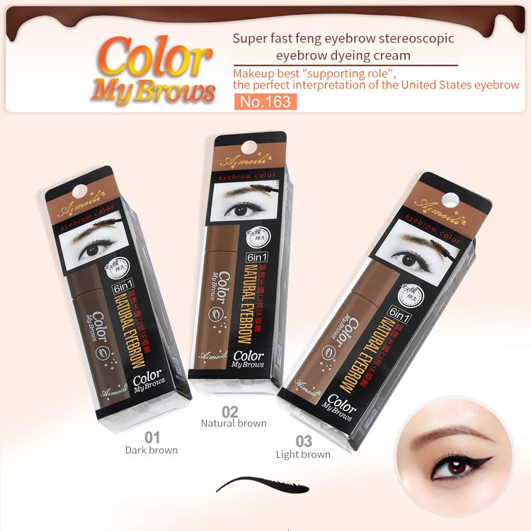 Sdattor Natural 3D Dyeing Eyebrow Cream Waterproof Not Smudge Eyebrow Cream Does Not Take Off Makeup Dark Brown Maquillaje Cosme 240321