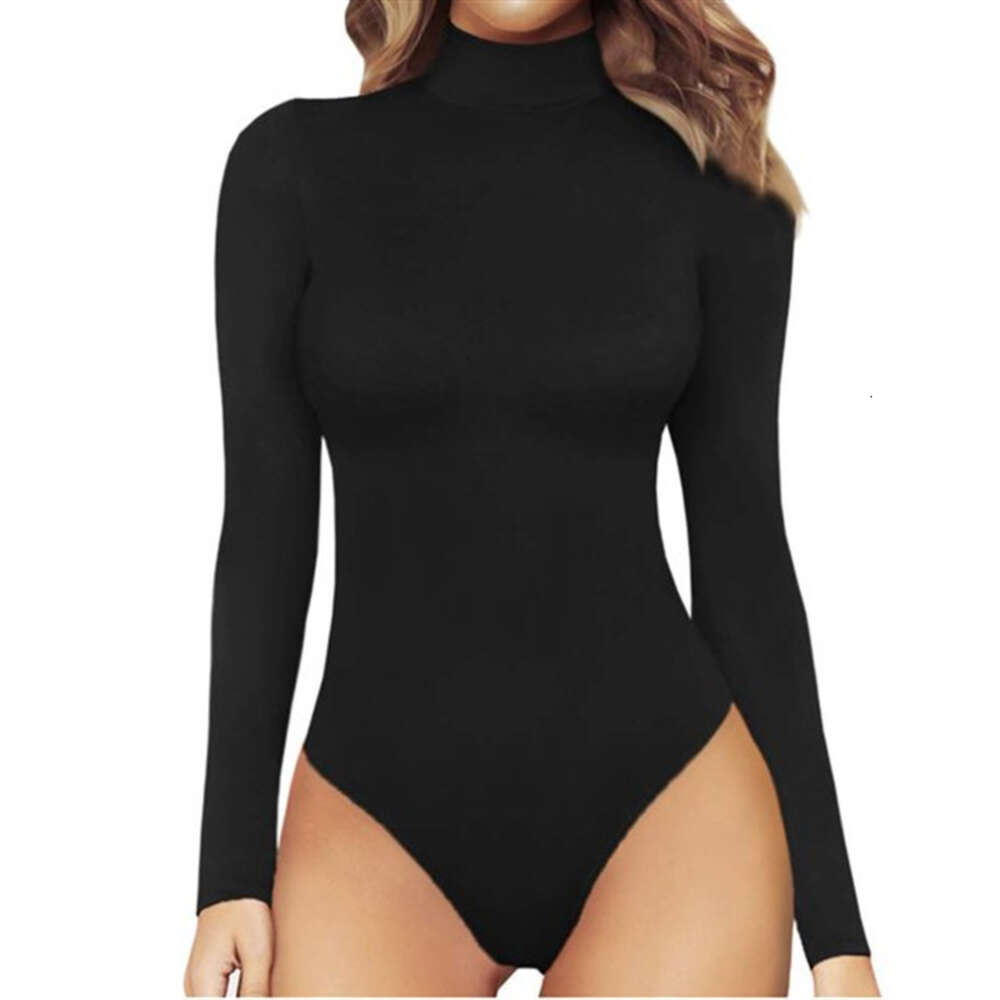 Women's Casual Bottom Top, Long Sleeved Tight Fitting Jumpsuit, Leopard Print