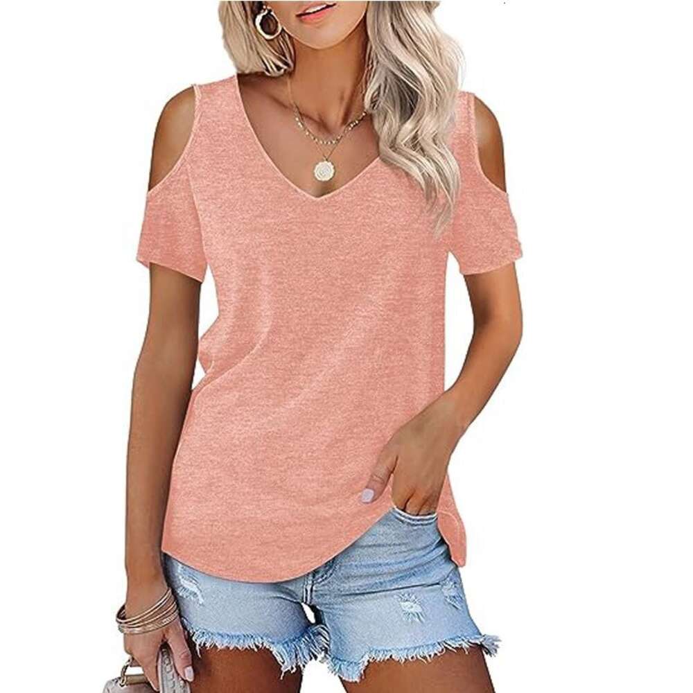 Women's Short Sleeved Off Shoulder Basic T-shirt Top New Fashion Casual